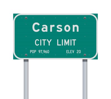 Carson City Limit yeşil yol işareti Vektör illüstrasyon