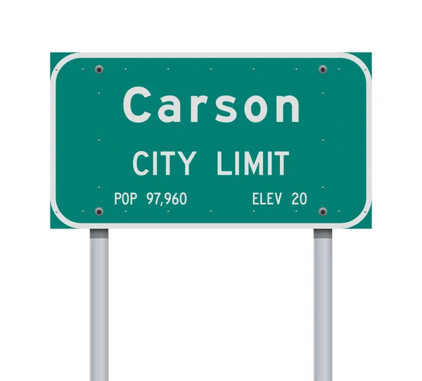 Vector Illustratie Van Carson City Limit Green Road Teken — Stockvector