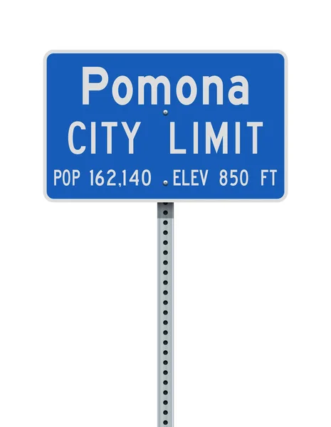 Vector Illustration Pomona City Limit Blue Road Sign — Stock Vector