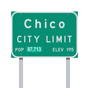 Chico City Limit yeşil yol işareti vektör illüstrasyon