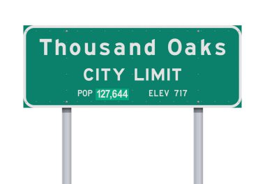 Thousand Oaks City Limit yeşil yol işareti vektör illüstrasyon