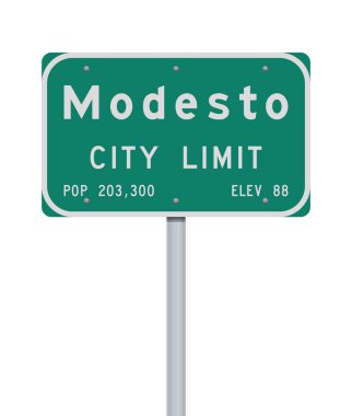 Modesto City Limit yeşil yol işareti Vektör illüstrasyon