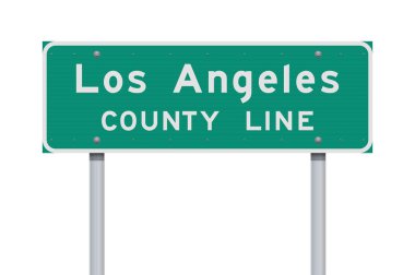 Los Angeles County Line yeşil yol işareti Vektör illüstrasyon