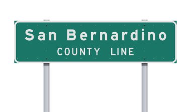 San Bernardino County Line yeşil yol işareti Vektör illüstrasyon