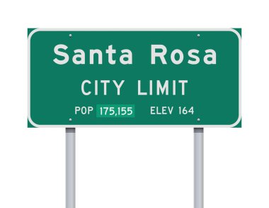 Santa Rosa City Limit yeşil yol işareti vektör illüstrasyon