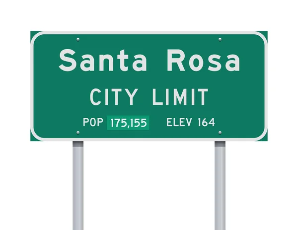 Ilustracja Wektorowa Santa Rosa City Limit Zielony Znak Drogowy — Wektor stockowy