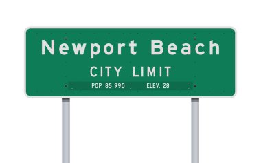 Newport Beach City Limit yeşil yol işareti Vektör illüstrasyon