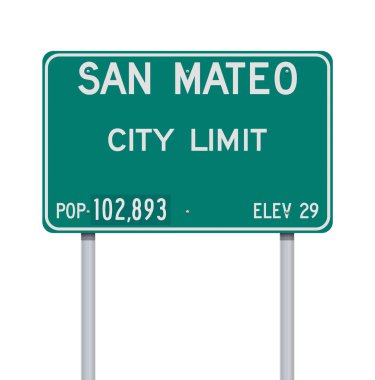San Mateo City Limit yeşil yol işareti vektör illüstrasyon