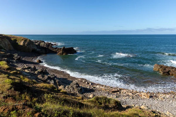 Kieselstrand Der Küste Von Cayola Les Sables Olonne Vendee Frankreich — Stockfoto