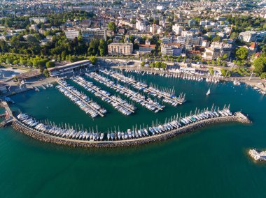 Lozan, İsviçre sıksam Waterfront havadan görünümü