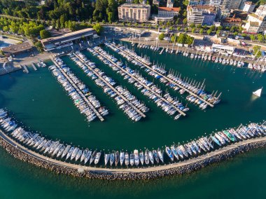 Lozan, İsviçre sıksam Waterfront havadan görünümü