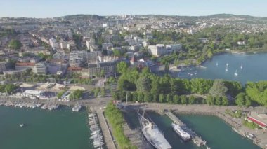 4 yetersiz k sıksam Lausanne, İsviçre - Uhd hava görüntülerini
