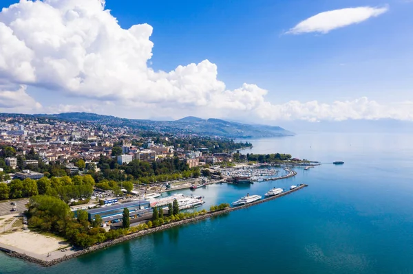 Вид Воздуха Набережную Оуши Лозанне Швейцария — стоковое фото