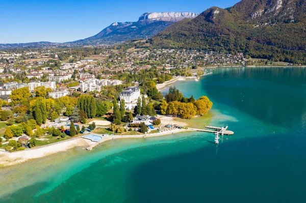 Vista Aerea Del Lungomare Annecy Causa Della Siccità Francia — Foto Stock