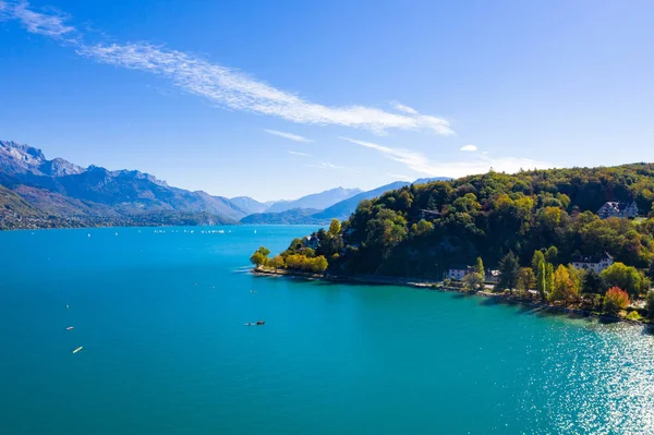 Luftaufnahme Von Annecy Lake Waterfront Frankreich — Stockfoto