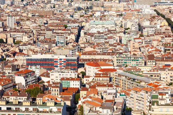 Légi Felvétel Marseille Város Notre Dame Garde Székesegyház Szempontból Dél — Stock Fotó