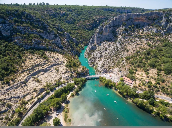 Vista Aérea Del Río Gorge Verdon Sur Francia — Foto de Stock