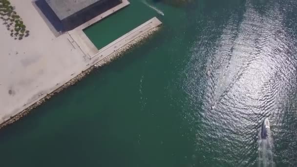 Niet Beoordeelde Drone Luchtfoto Van Marseille Pier Vieux Port Saint — Stockvideo