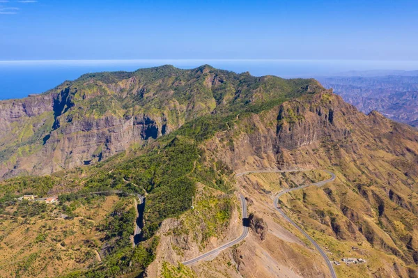 Letecký Pohled Přírodní Parku Serra Malagueta Ostrově Santiago Kapverdách Cabo — Stock fotografie
