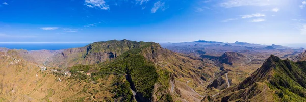 Letecký Panoramatický Pohled Serra Malagueta Přírodní Parc Ostrově Santiago Kapverdách — Stock fotografie
