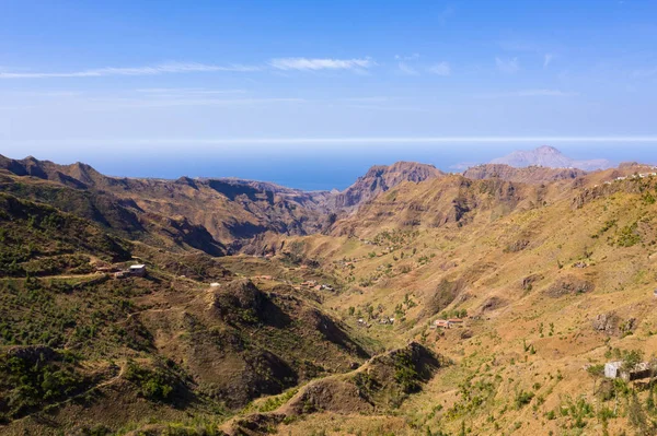 Flygfoto Över Serra Malagueta Naturliga Parc Santiago Island Kap Verde — Stockfoto
