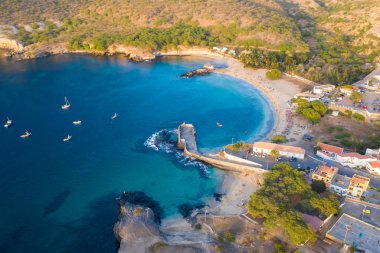 Tarrafal Beach Santiago Adası Cape Verde - Cabo Verde havadan görünümü