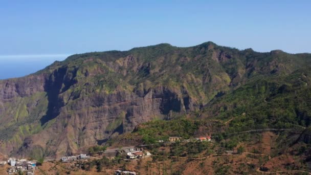 Uhd Aerial View Serra Malagueta Natural Parc Santiago Island Cape — Stok Video