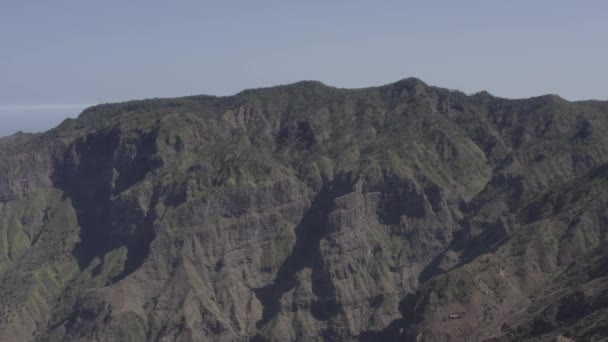 Ongegraded Uhd Luchtfoto Van Het Natuurpark Serra Malagueta Santiago Island — Stockvideo