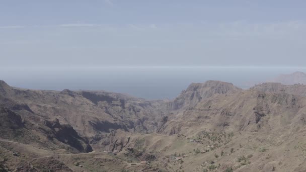 Вид Высоты Природный Парк Серра Малагета Острове Сантьяго Кабо Верде — стоковое видео