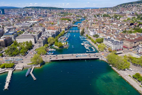 Aerial view of Zurich  city in Switzerland — Stock Photo, Image