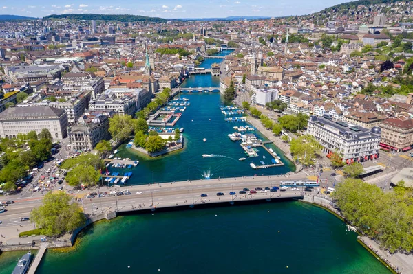 Luftaufnahme der Stadt Zürich in der Schweiz — Stockfoto