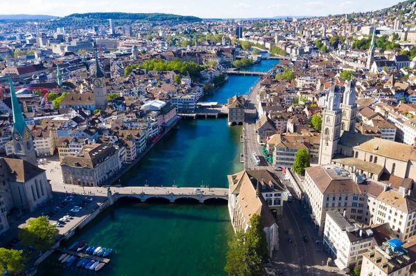 Luftaufnahme der Stadt Zürich in der Schweiz — Stockfoto