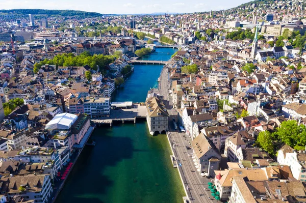 Luftaufnahme der Stadt Zürich in der Schweiz — Stockfoto