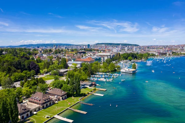瑞士苏黎世市的鸟瞰图 — 图库照片