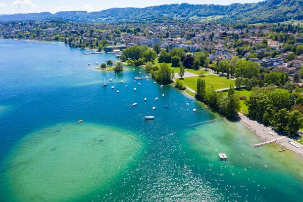 Widok z lotu ptaka na Szwajcarię w Zurychu — Zdjęcie stockowe