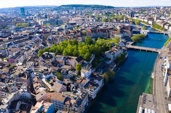 Luftaufnahme der Stadt Zürich in der Schweiz — Stockfoto