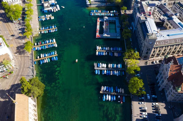 Vista aérea de la ciudad de Zurich en Suiza — Foto de Stock