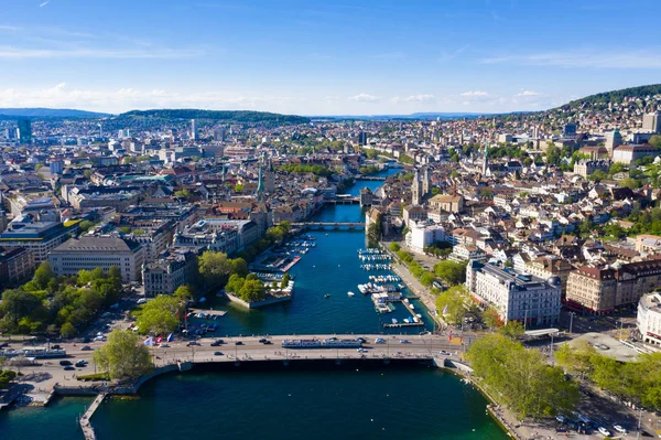 Luftaufnahme der Stadt Zürich in der Schweiz — Stockfoto