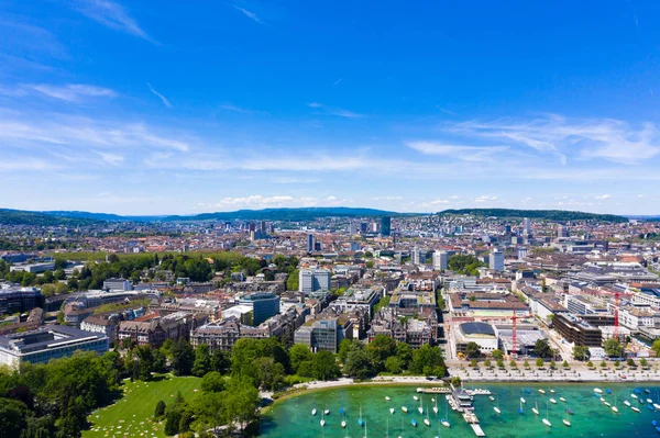 瑞士苏黎世市的鸟瞰图 — 图库照片