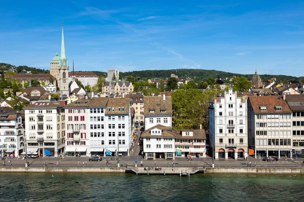 Aerial view of Zurich  old town waterfront in Switzerland — Stock Photo, Image