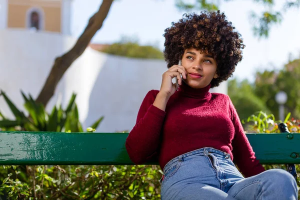 Outdoor portrait of a Young black African American young woman s — Stock Photo, Image