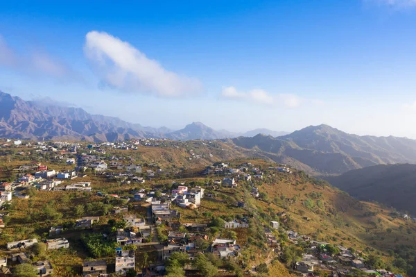 Vue Aérienne de Rebeirao Manuel à Santiago île au Cap Vert — Photo