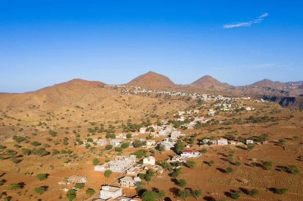 Vista aérea de Rebeirao Manuel en Isla Santiago en Cabo Verde — Foto de Stock