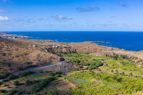 Kokos i plantacji Canne cukru w pobliżu Calheta Sao Miguel w S — Zdjęcie stockowe