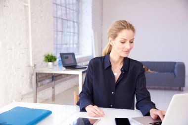 Ofiste çalışan iş kadını. 