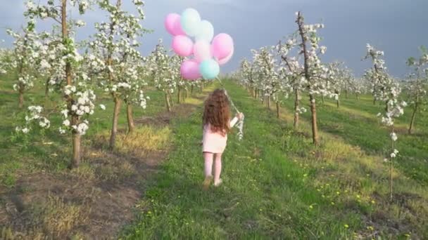 Meisje met ballonnen — Stockvideo