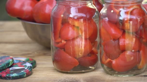 Preparation for the preparation of red pepper — Stock Video