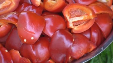 kırmızı biber hazırlanması için hazırlık