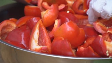 kırmızı biber hazırlanması için hazırlık