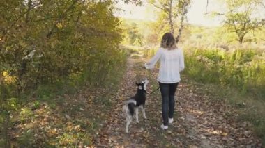 doğada husky köpek doğurmak kızla